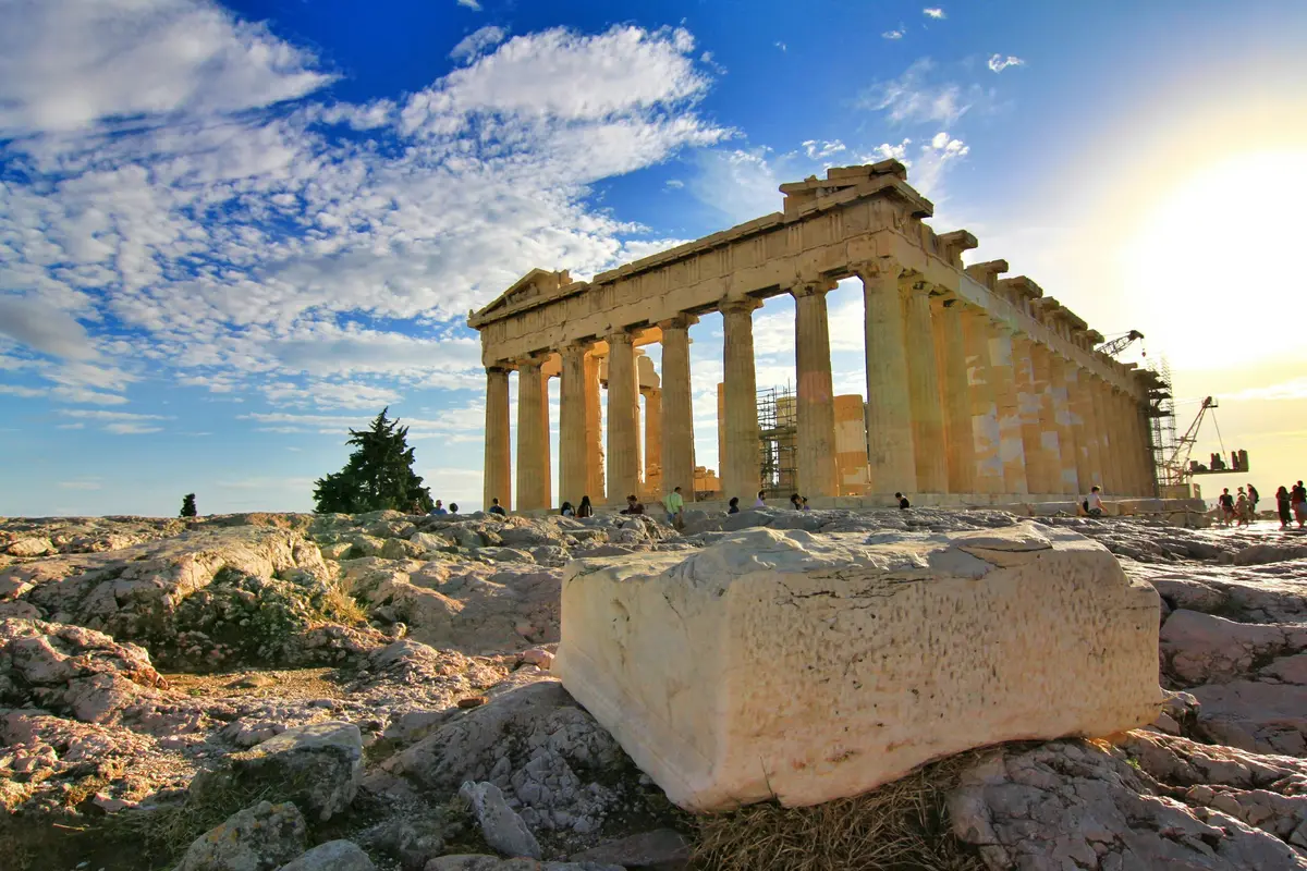 Acrópole de Atenas ao pôr do sol